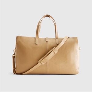 Quince Italian Leather Triple Compartment Weekender